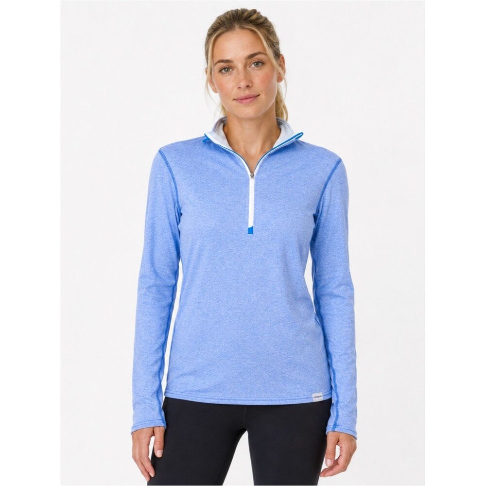 Patagonia Capilene 3 Midweight Zip Neck Base Layer Blue Long Sleeve Women S